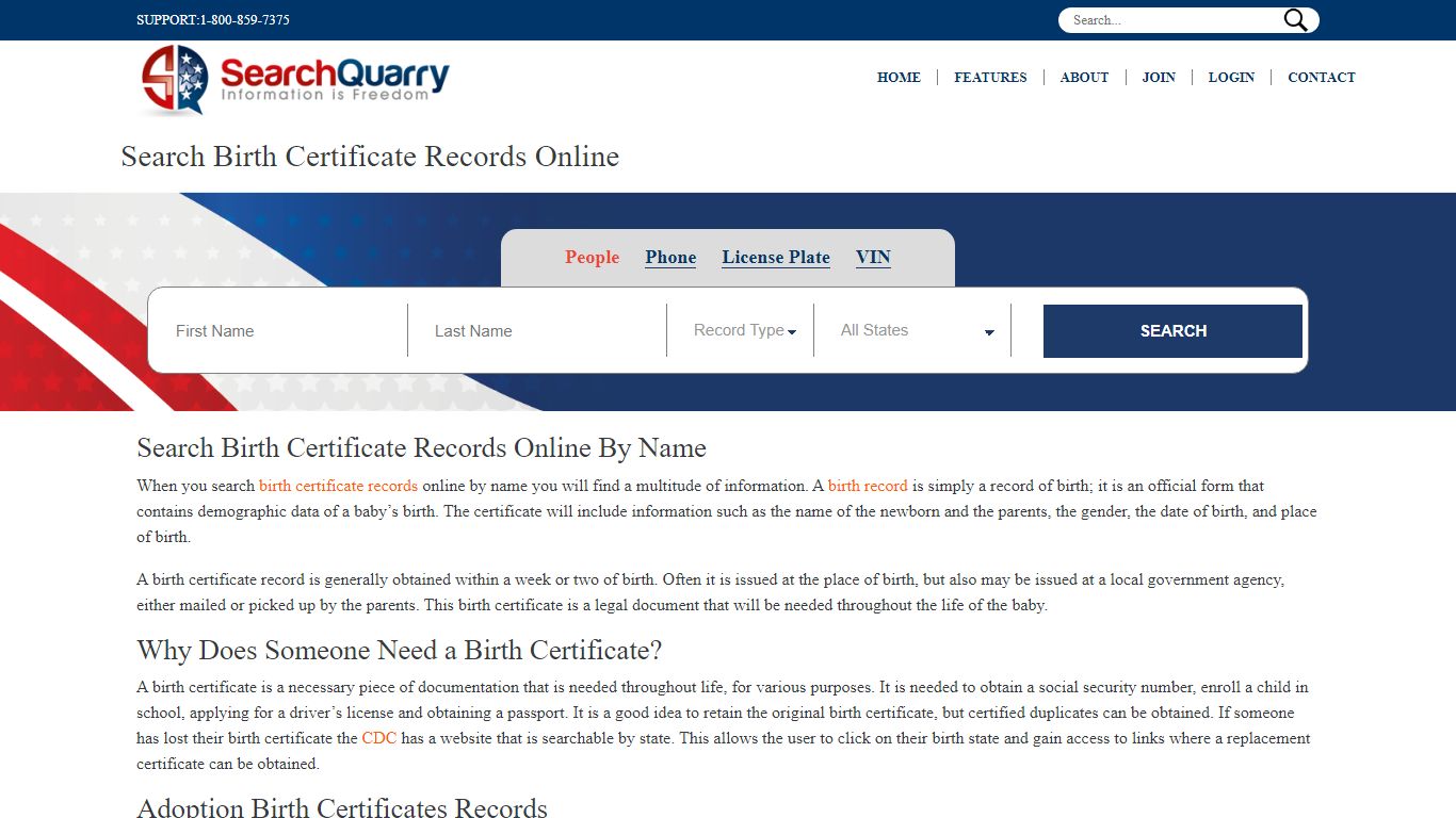 Search Birth Certificate Records Online - SearchQuarry